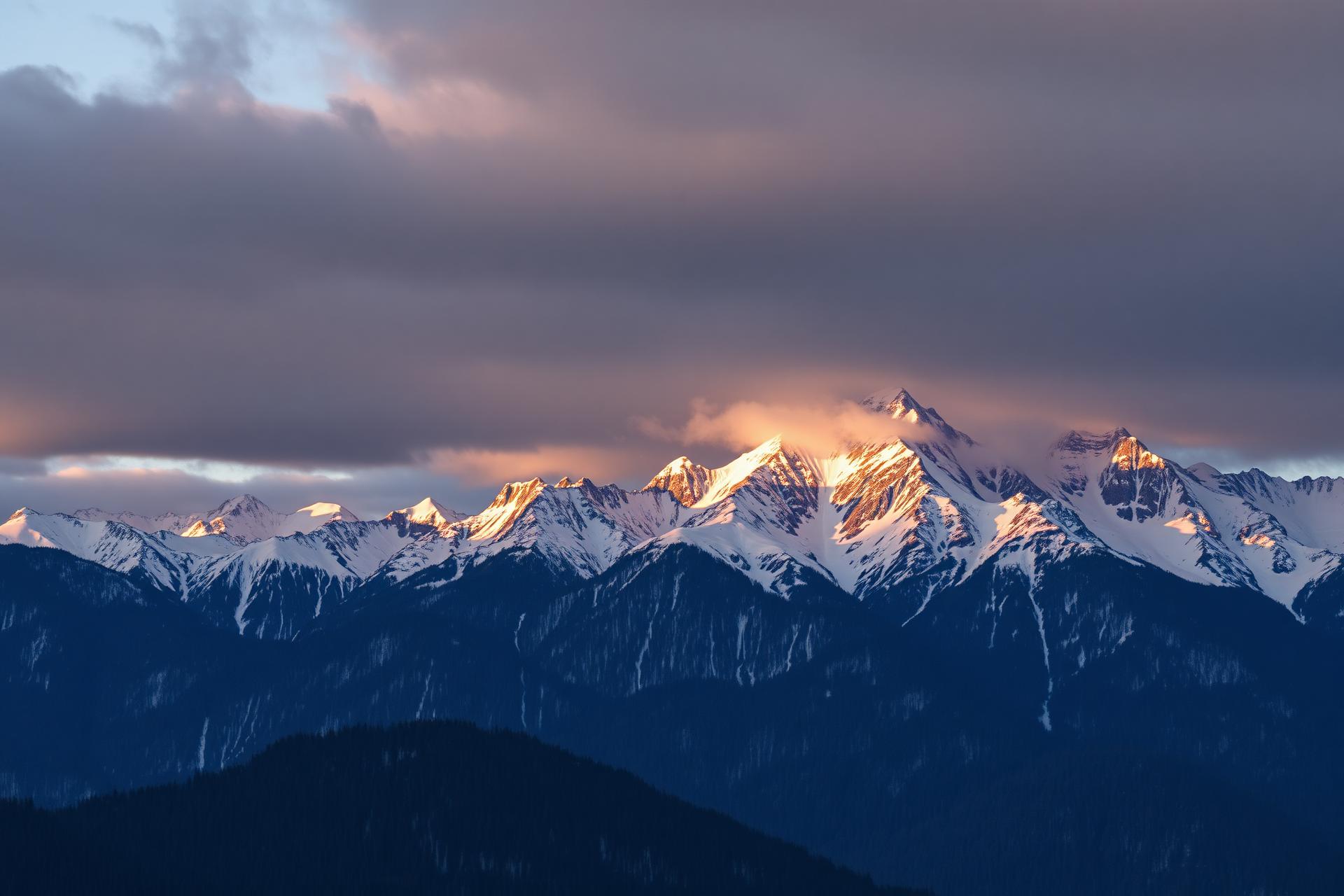 Schweizer Alpen im Abendlicht